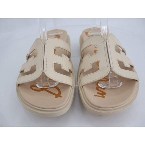 Sam Edelman Valeri Slide Women Size 8.5 Wide Ivory Leather Platform Slip On Flat - Picture 6 of 15